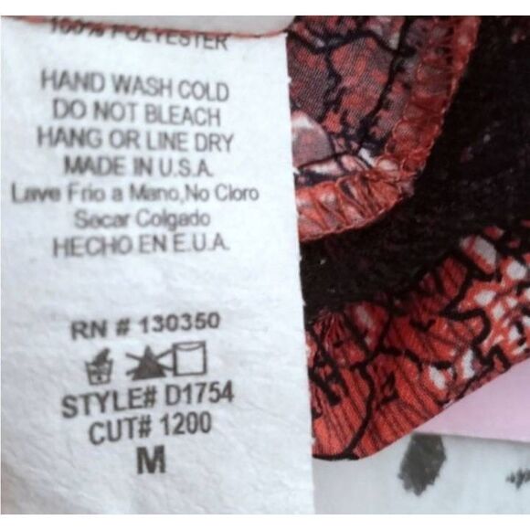 PEPPERMINT PINK, RED, & BLACK DRESS  W/ LACE BACK SZ.M EUC. - Picture 7 of 7